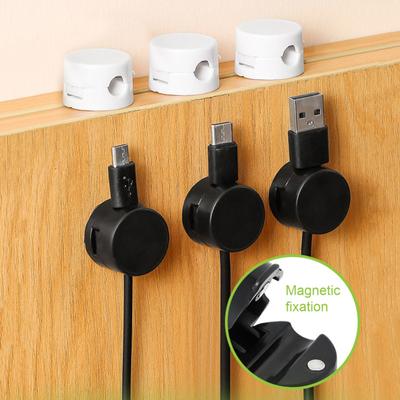 6ks Magnetický kabelový organizér klip Lepidlo Domácí kancelář Stolní telefon Nabíjení datového kabelu Držák držáku Napájení Svorka pro správu kabelů
