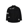 MLB Basic Logo New York Yankees Letter Print Logo Canvas Long Sleeve Shirt Unisex shirts Black 3AWS00121-50BKS