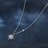 Tezzc Moissanite Lab Diamond  Pendant Necklace for Women Men 925 Sterling Silver Sun Flower Party Fine Jewelry Wholesale