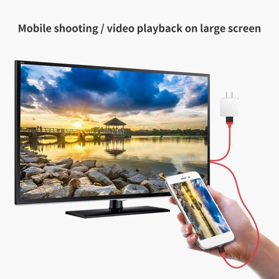 HDMI-compatible Adapter Cable 1080P Plug and Play TPE 8Pin to HDMI-compatible Converter for iPhone