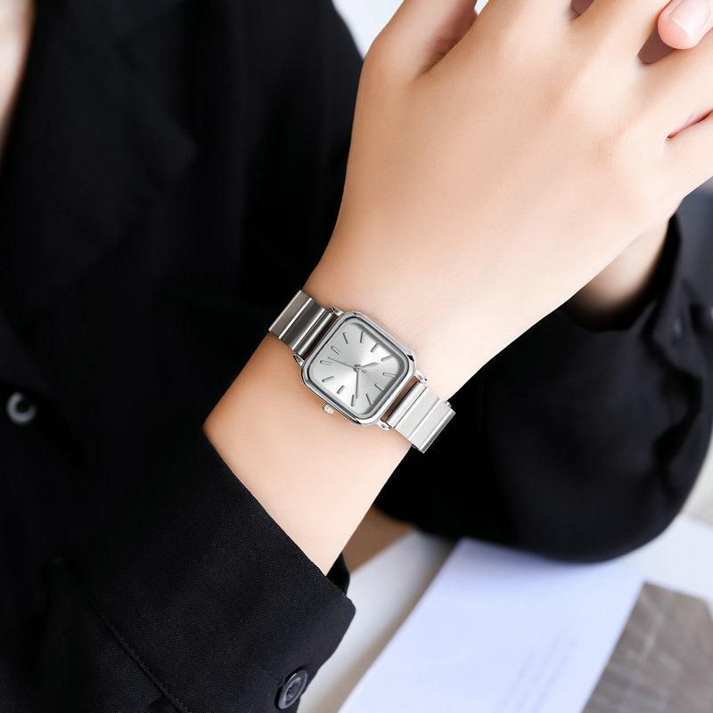 Watch Female High School Student Niche Temperament Wind Light Luxury Korean Square Bamboo Fashion Women'S Watch