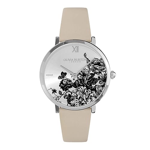 

Authorized Dealer [OLIVIA BURTON] Olivia Burton Watch Ladies ob24000113 Signature 35mm Floral Bloom Ultra Slim Silver & Antique Pearl Leather Strap