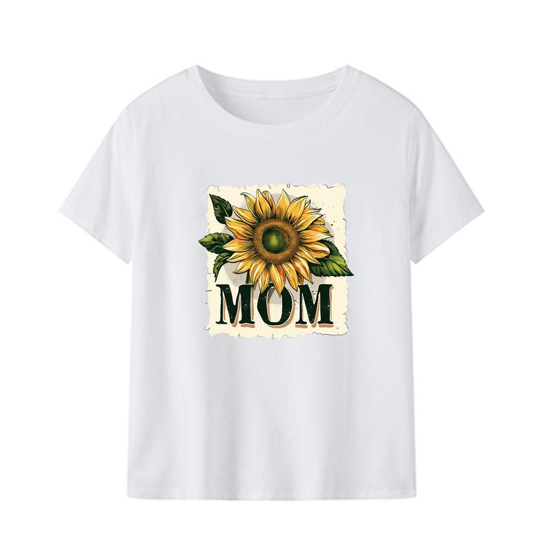Heat Transfer Decals Mom Sunflower Clothes Stickers Hoodies Diy Heat Press Appliqued Thermal Patches Clothing Easy Print