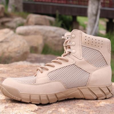 Summer Combat Boots Men's New Training Boots Men's Mesh Breathable Tactical Boots High-top Security Shoes Ultra-light Combat Training Boots
