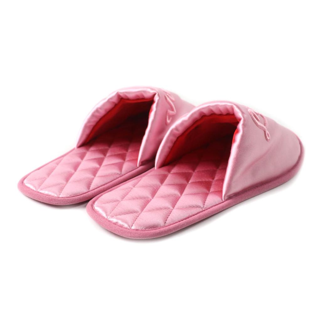Excellent LOUIS VUITTON Other shoes Embroidered logo satin slippers pink Satin Women Used