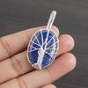 Natürlicher Lapislazuli Edelstein 925 Sterling Silber Schmuck Designer Anhänger 1,48" AJP-1582