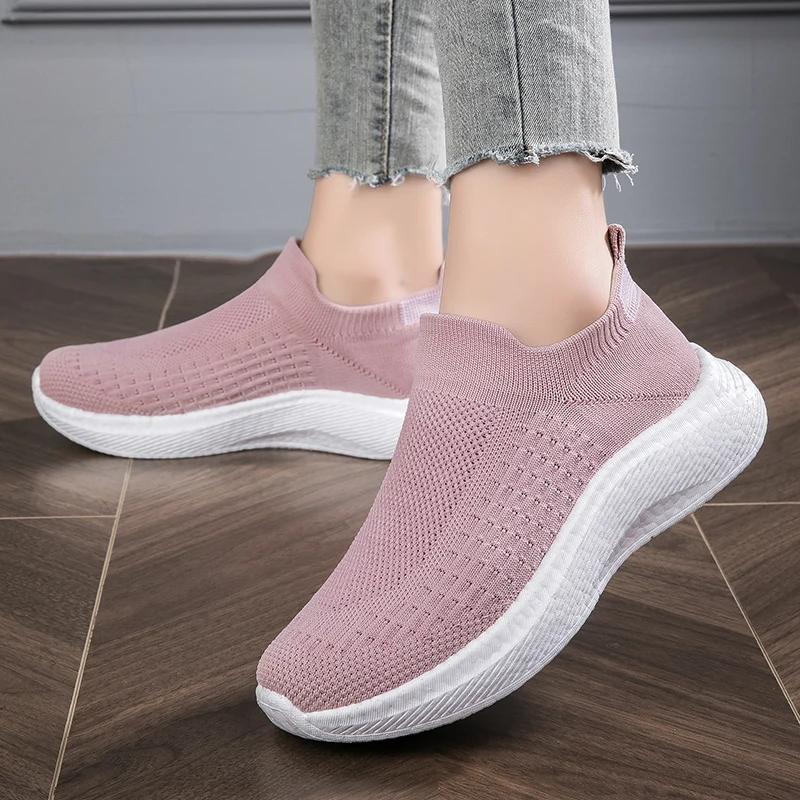 Pantofi sport de bărbați Pantofi sport casual Toamnă Talpă groasă Rezistent la uzură Modă Versatil Negru Alergare Plasă Șosete Pantofi vulcanizați