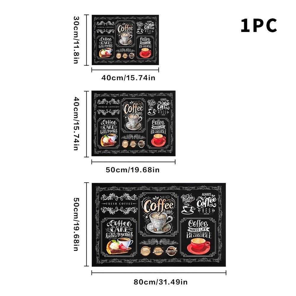 1 Stück Kaffee-Trockenmatte aus Gummi mit Retro-Kaffeegeschirr für Cafés, Küchenteppich, Geschirr, langlebige Kieselalgen-Schlamm-Tischmatte, Haustier-Kaffeegeschirr-Matte