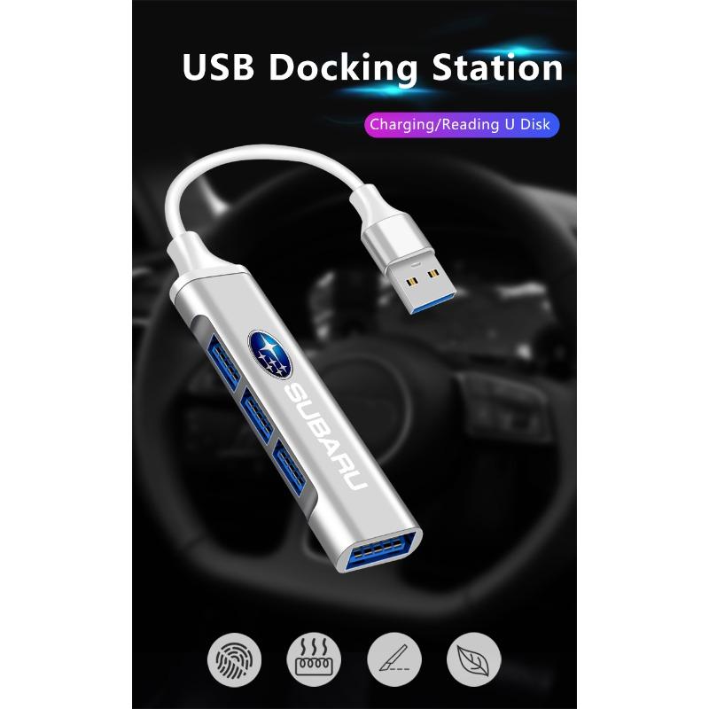 4 Ports USB 3.0 HUB TYPE-C Multi High Data Transmission Car Adapter For Subaru Outback Impreza Forester Levorg XV STI Ascent Legacy