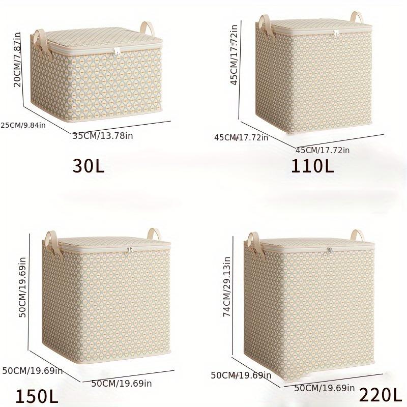 Extra-Large 220-Litre Fabric Storage Box for Quilts, Sheets, Clothes, and Underwear - Portable, Lightweight,and Easy to Carry