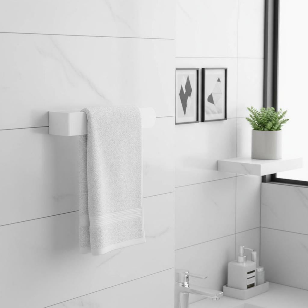 Nail-Tool-Less Towel Hanger Easy Installation Stick-on Towel Bar Waterproof Versatile Mounting for Kitchen, RV