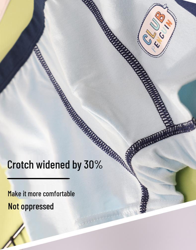 Boys' Pure Cotton Breathable Boxer Briefs - Sweat-Absorbent Underwear for Kids
