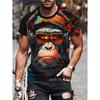 Men's 3D Pattern T-shirt - 3D Embroidery Design Round Neck Short Sleeve Loose Large Size Summer Men's Clothing
