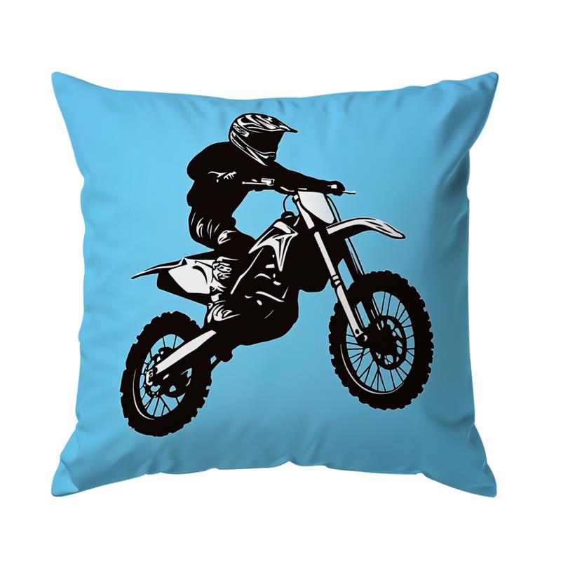 1 Pc Motorcycle Rider Pillow Cover For Home Living Room Bedroom Sofa Office Decorative Pillowcase Soft Throw Pillows 45*45 Cm