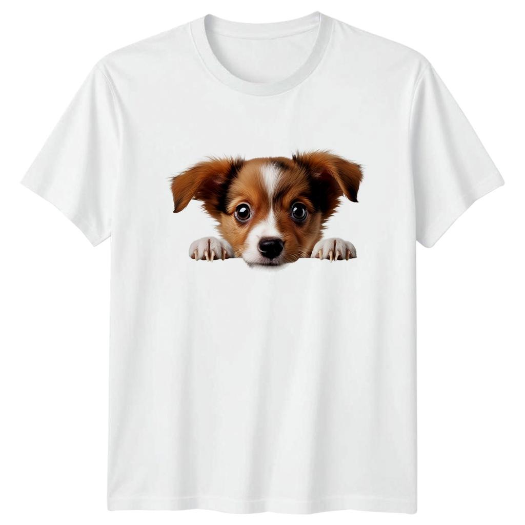 Peeking Dog Puppy T-Shirt Dogs Animals Birthday Gift For Him And Her