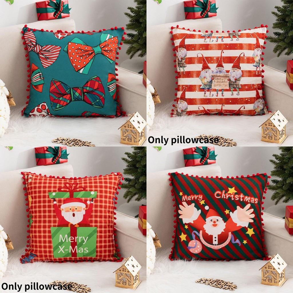 Cute Cartoon Character Throw Pillow Cover For Christmas Festive Home Dcor 45x45cm