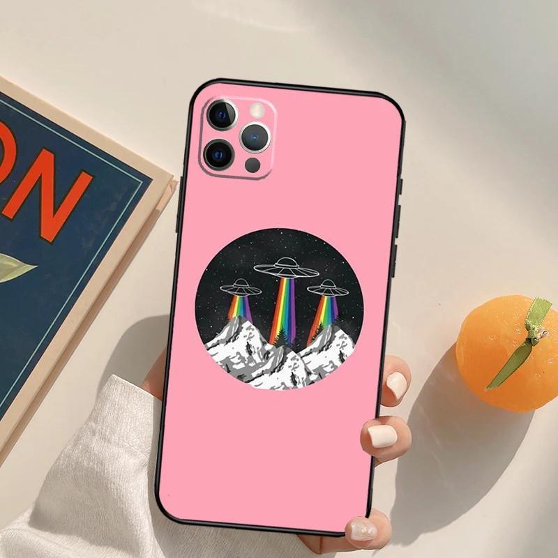 Applicable to iPhone12 Mini mobile phone case aesthetics, cartoon, alien, space mobile phone case sent on behalf of