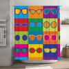 Unique Glasses Shower Curtain Sets Waterproof Bathroom Decor Modern Art Pattern Fabric Liner Vintage Style Home Textile