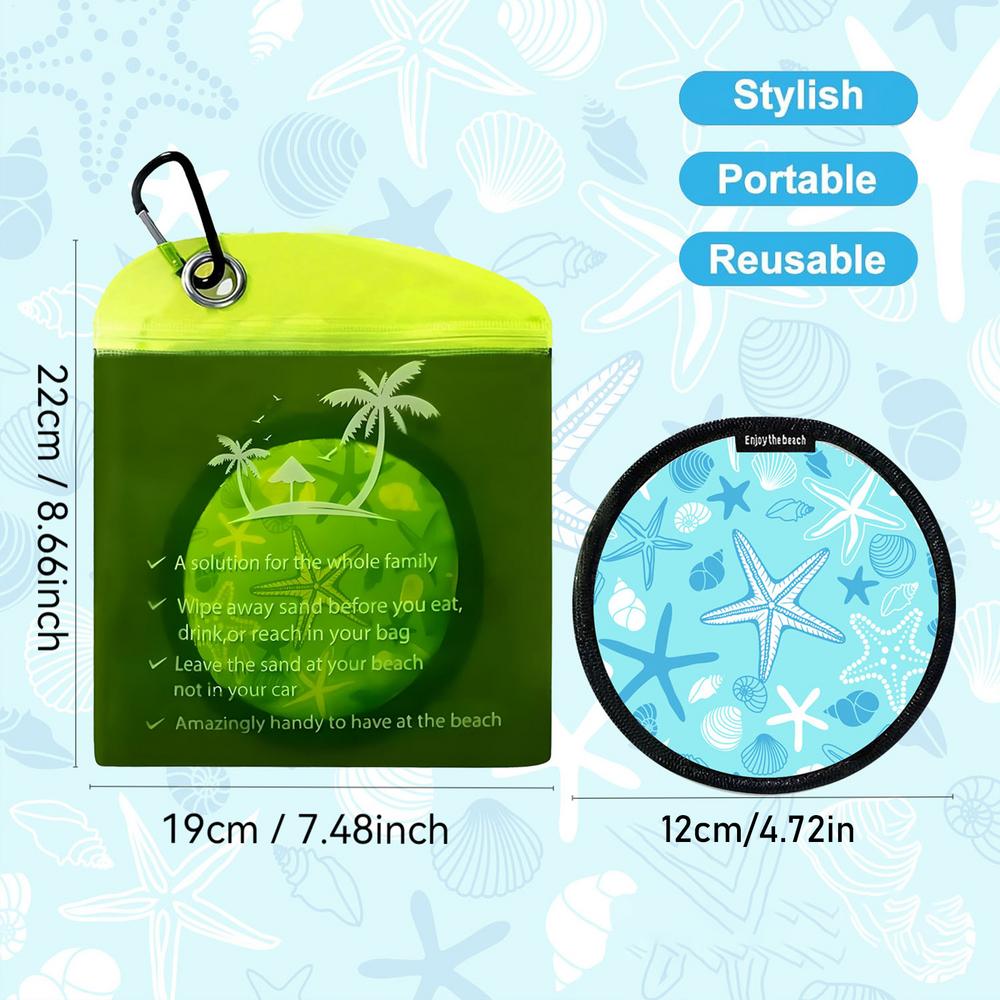 Sand Removal Bag Portable Waterproof Sand Remover Brush Soft Reusable Surf Feet Removal Accessories Beach Powder Cleaner Pouch