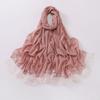 Eyelash Lace Chiffon Scarf With Beads For African Women