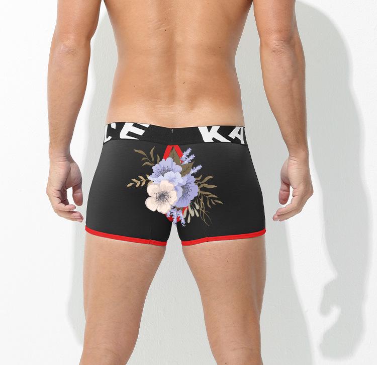 Men's Low-Rise Modal Quick-Release Boxer Briefs with Front and Back Slits – Sexy, Breathable European/American Classic