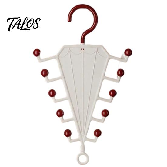 Talos V-Shaped Hanging Rack, with 10 Hooks Double Sided Hanger, 360° Swivel Hook Closet Organizer, for Hats Scarves Belts Bags Ties