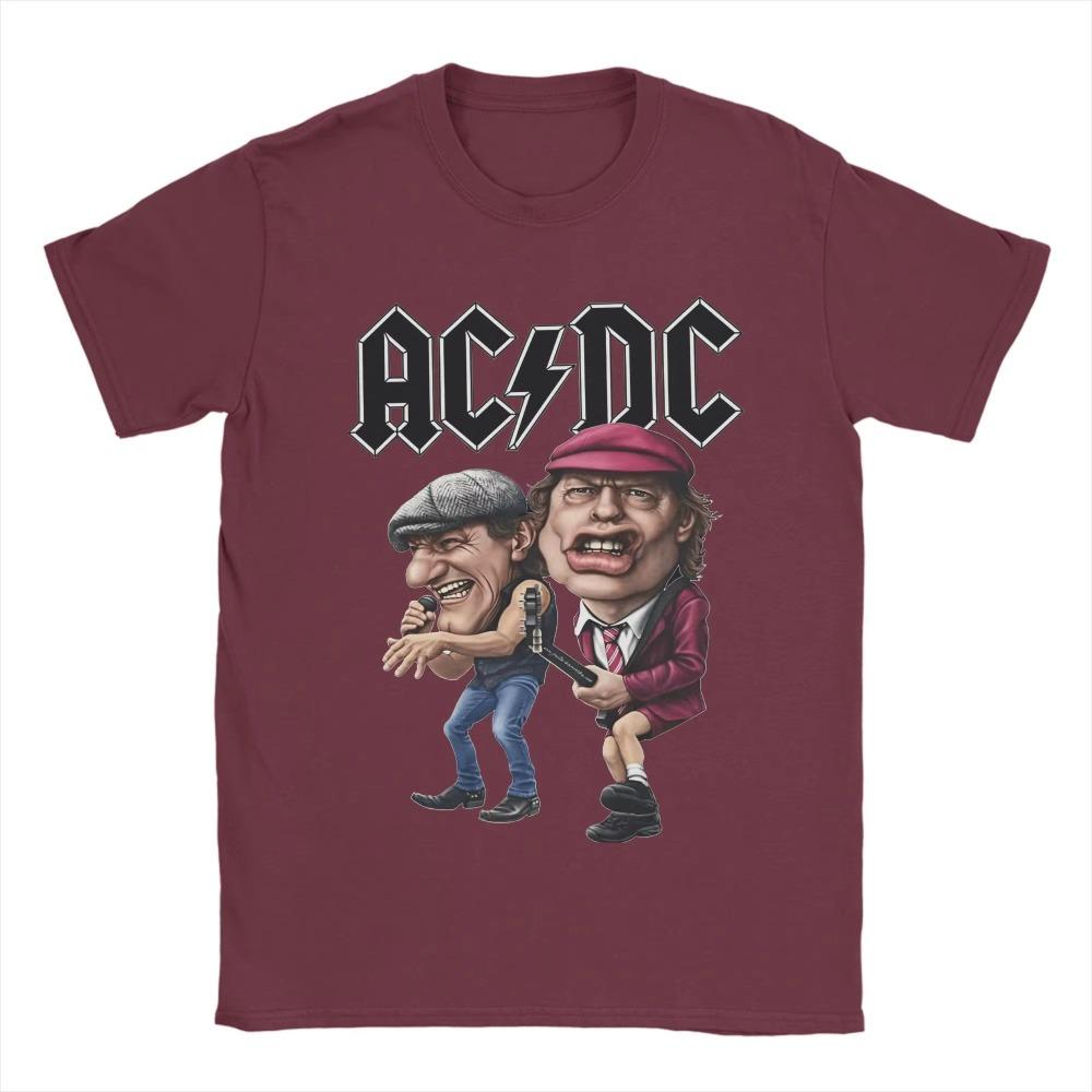 Men ACDC T Shirts   Tops Vintage Short Sleeve Round Neck Tees Plus Size T-Shirt