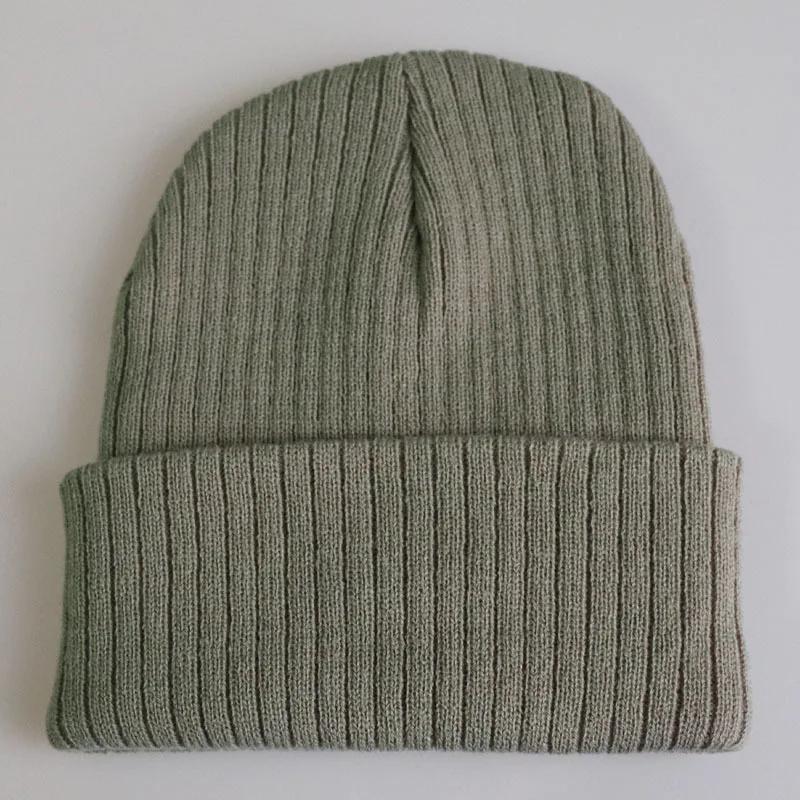 Solid Color Unisex Beanie Keep Warm Knitted Hat Fashion Hip Hop Stripe Winter Hats Skuilles Dad Ski Ladies Casual Bonnets Cap
