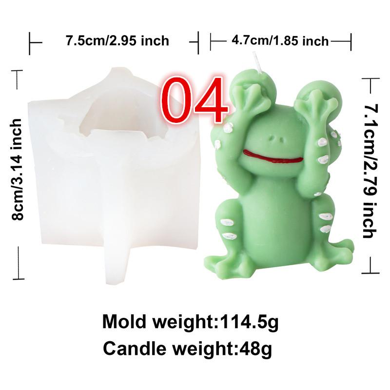 3D Cartoon Frog Silicone Candle Mold DIY Animal Frog Toad Aromatherapy Plaster Mold Crafts Resin Casting Home Decor