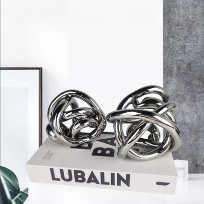 Creative Transparent Glass Clinch Knot Statue Irregular Hemp Rope Abstract Crafts Ornaments Room Aesthetics Decor Art Sculpture