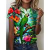 2026 Summer Fashion 3D Parrot Print Women T-Shirts Casual O-Neck Short Sleeve Tees Animal Print Trend Daily Wear Female Clothing
