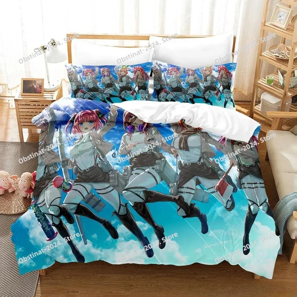 Anime Kawai Young Girls The Quintesential Quintuplets Beding Set Carton Anime thre-piece set Adult People Kid Bedrom Duvet cover Sets