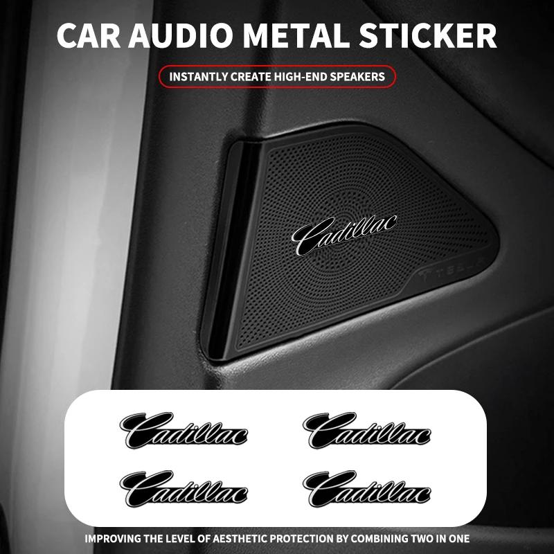 2/4pcs Car Audio Decorate 3D Aluminum Badge Emblem Sticker for Cadillac SRX Escalade CTS BLS ATS DTS XTS SLS XLR V Deville CT5