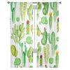 Succulent Cactus Modern Curtains For Living Room Transparent Tulle Curtains Window Sheer For The Bedroom Accessories Decor