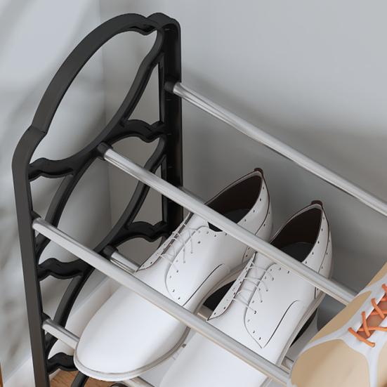 Entryway Shoe Rack 4 Tiers Large Bearing Capacity Great Load Detachable Thickened Steel Pipe