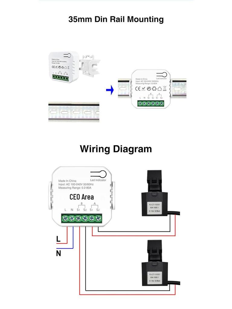 Graffiti Smart WiFi Zähler: Stromverbrauch, Stromstärke, Spannung überwachen und Benachrichtigungen erhalten