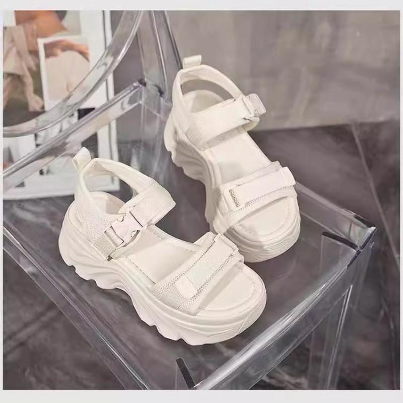 Damen Sandalen für Outdoor-Bekleidung im Sommer, Allround-Sohle, Rutschfest, Dicksohlige Plateau-Sport-Strandschuhe
