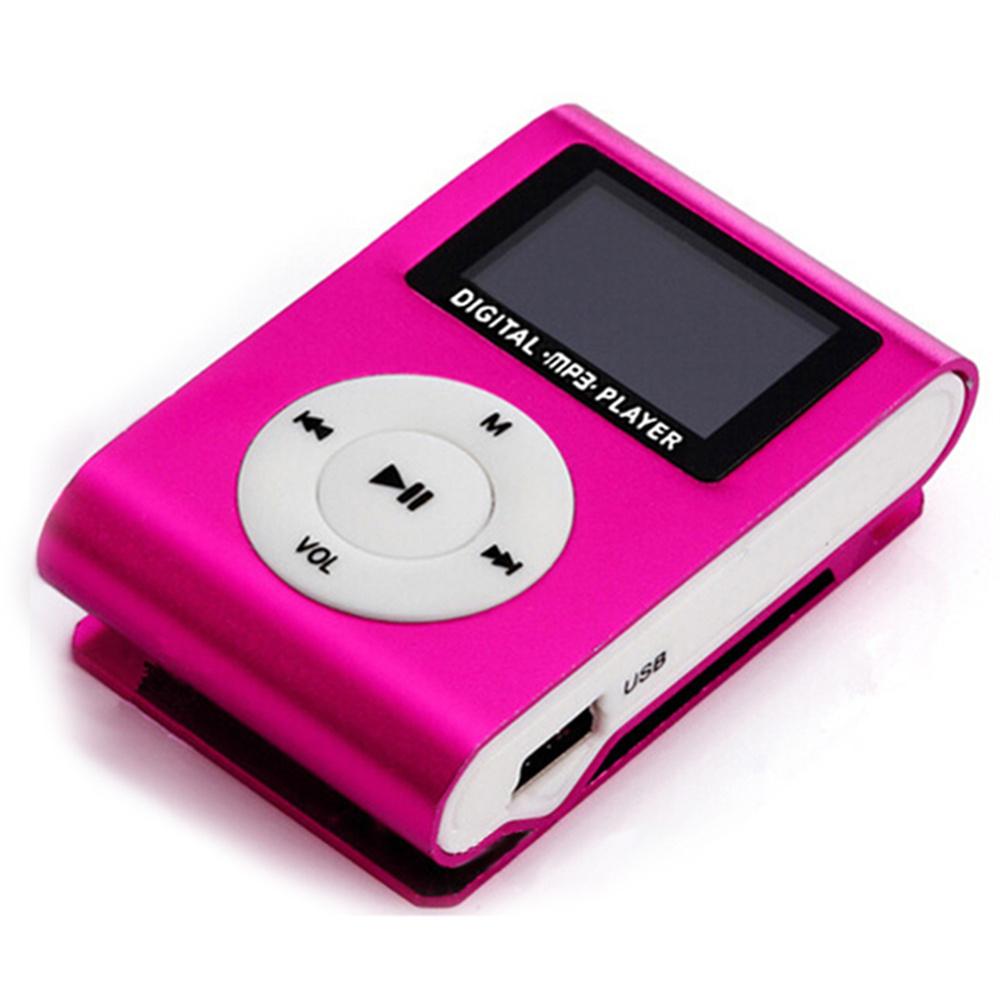 Mini Portable MP3 Music Player Metal Clip-on MP3 Player with LCD Screen Support TF Card Wide