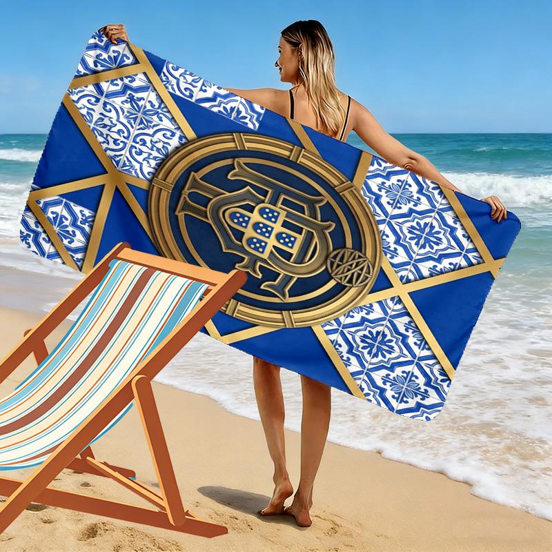 Portugiesisches Erbe Emblem Strandtuch Strandtuch für Urlaubsfotos Tragbar für Reisen Saugfähiges Badetuch Schwimm-schnelltrocknendes Badetuch