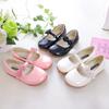 Kids Leather Shoes for Girls School Black Beige Shoes Floral Flower Girl Flats for Wedding Party Children Mary Janes Princess