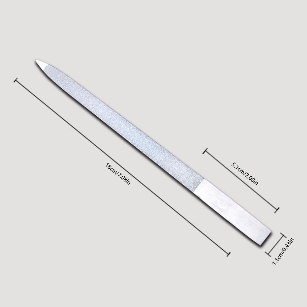 Nail File Stainless Steel Double Side Nail File Metal File Buffer Fingernails Toenails Manicure Files for Salon and Home