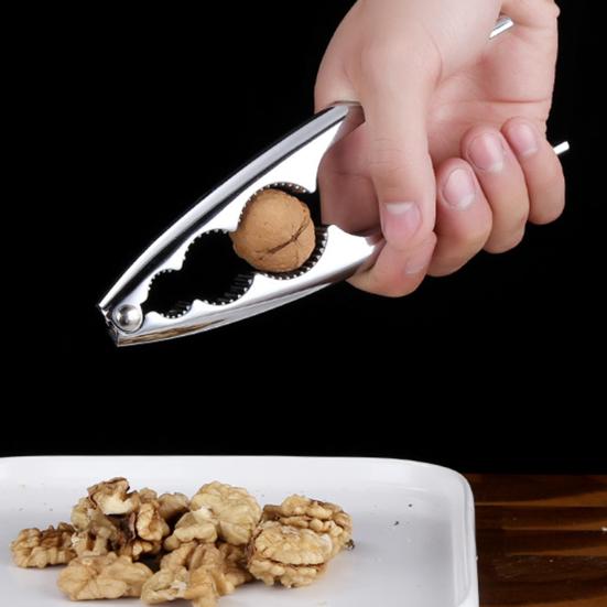 Nøtteknekker Knekker uanstrengt nøtter Ergonomisk håndtak Rustsikkert Gear Clip Spenne Anti-skli rustfritt stål Valnøtt Cracker Tool
