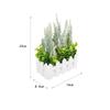 Artificial Flower Plant Potted In Picket Fence for Office Room Decor Wedding White