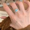 Exquisite Vintage Style Aquamarine Ring For Women With Elegant Geometric Design