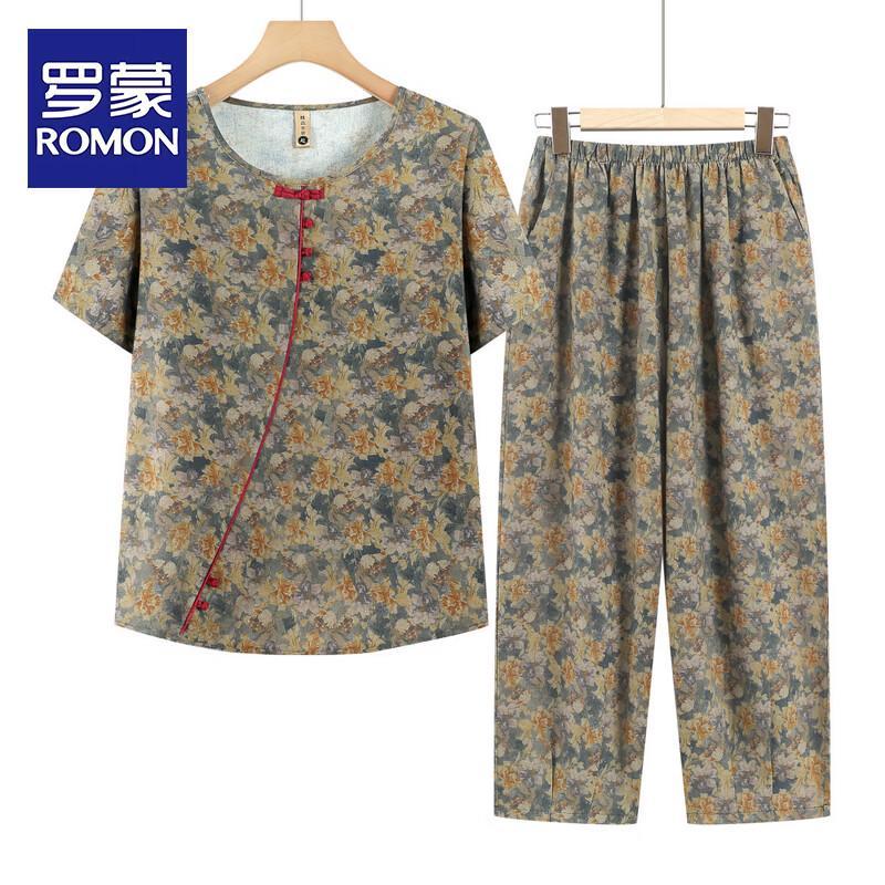 ROMON Women s Floral Summer Two-Piece Outfit XL