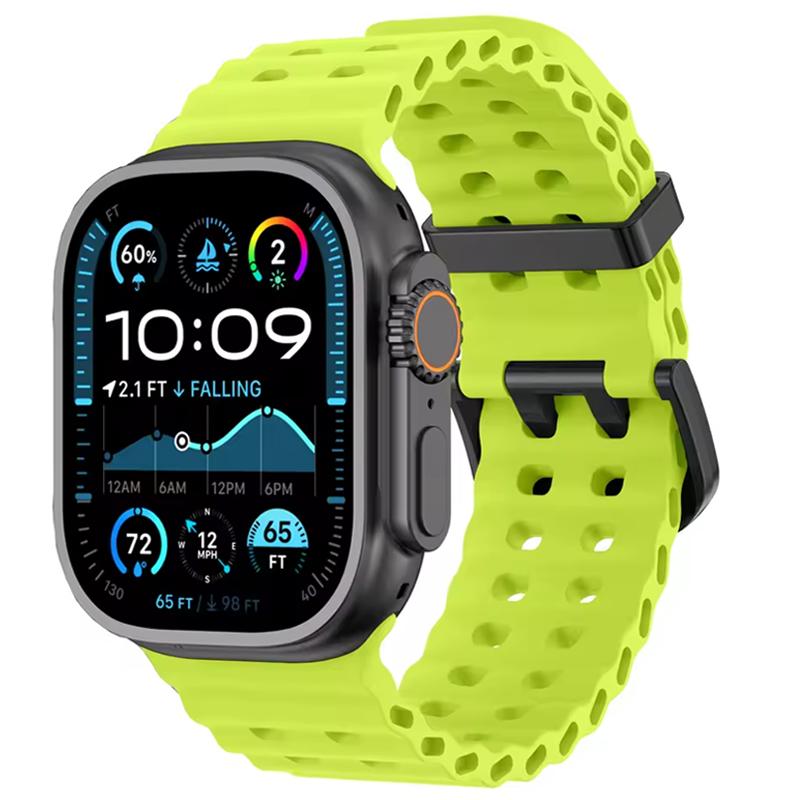 

Ocean Strap For Apple Watch Band Ultra 3/2 49mm Series 11 10 46mm Sports Bracelet Wristband iWatch 9 8 7 6 5 SE 45mm 44mm Correa Ultra 3 2 1 49mm флуоресцентный зеленый