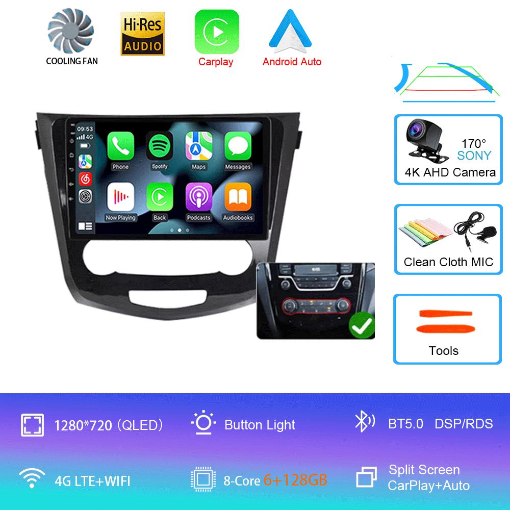 Android14 For Nissan Qashqai J11 Nissan X Trail T32 2014 - 2017 2Din Stereo Autoradio Carplay Car Radio Multimedia Video Player