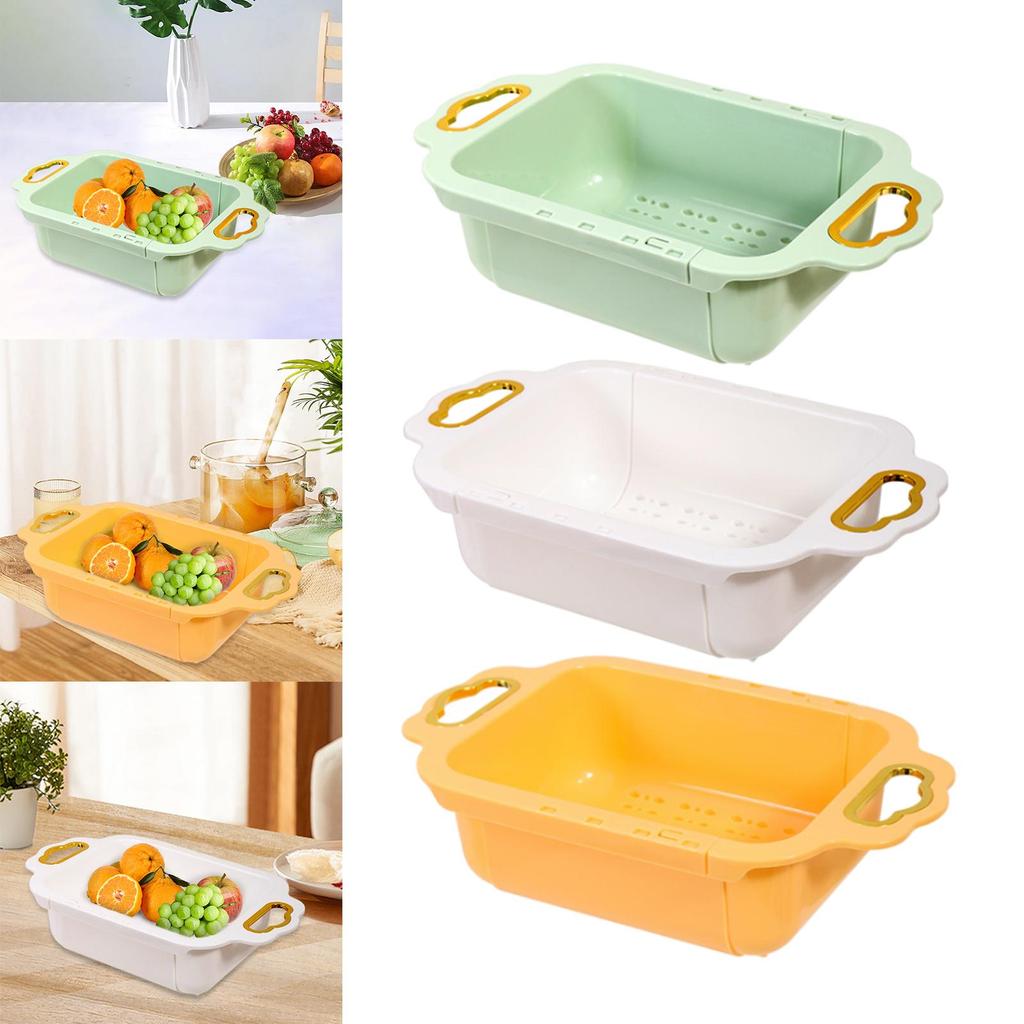 Adjustable Kitchen Sink Colander with Easy-Grip Handle
