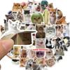 50Pcs Cats Theme Sticker Cartoon Animal Sticker for Journal Planner Pen Case Children Sticker for Rewarding Scrapbooking
