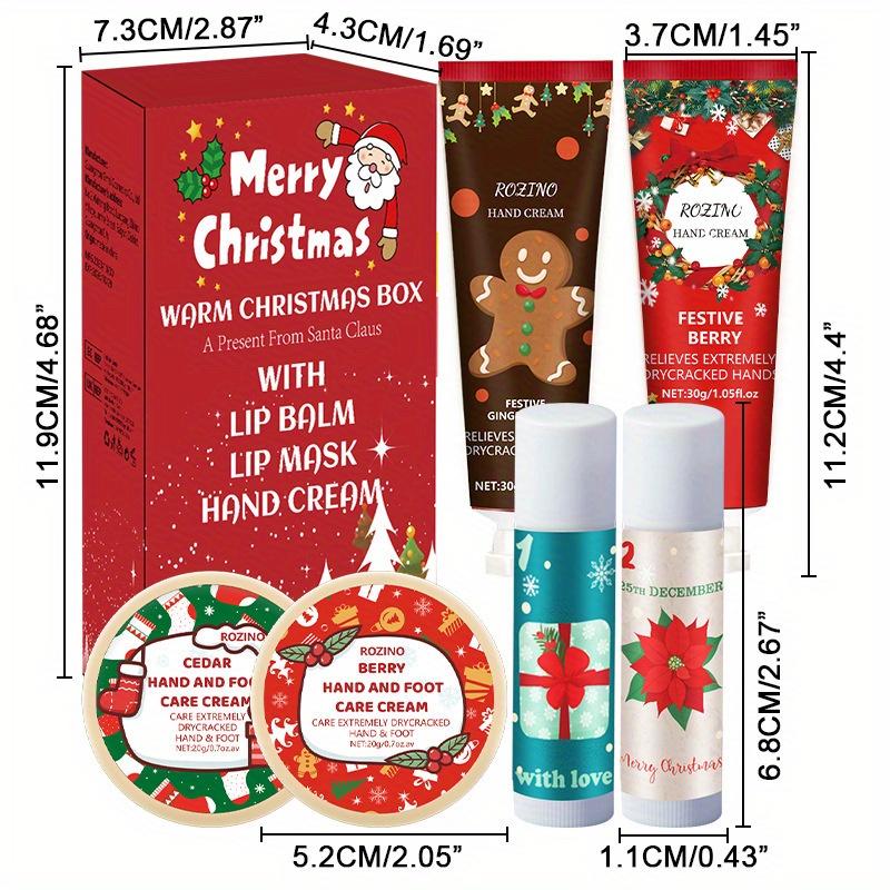 Christmas Hand Cream + Lip Balm + Anti-chapped Skin Care Set, Away From Dryness, All-around Moisturizing and Hydrating, Perfect Christmas Gift